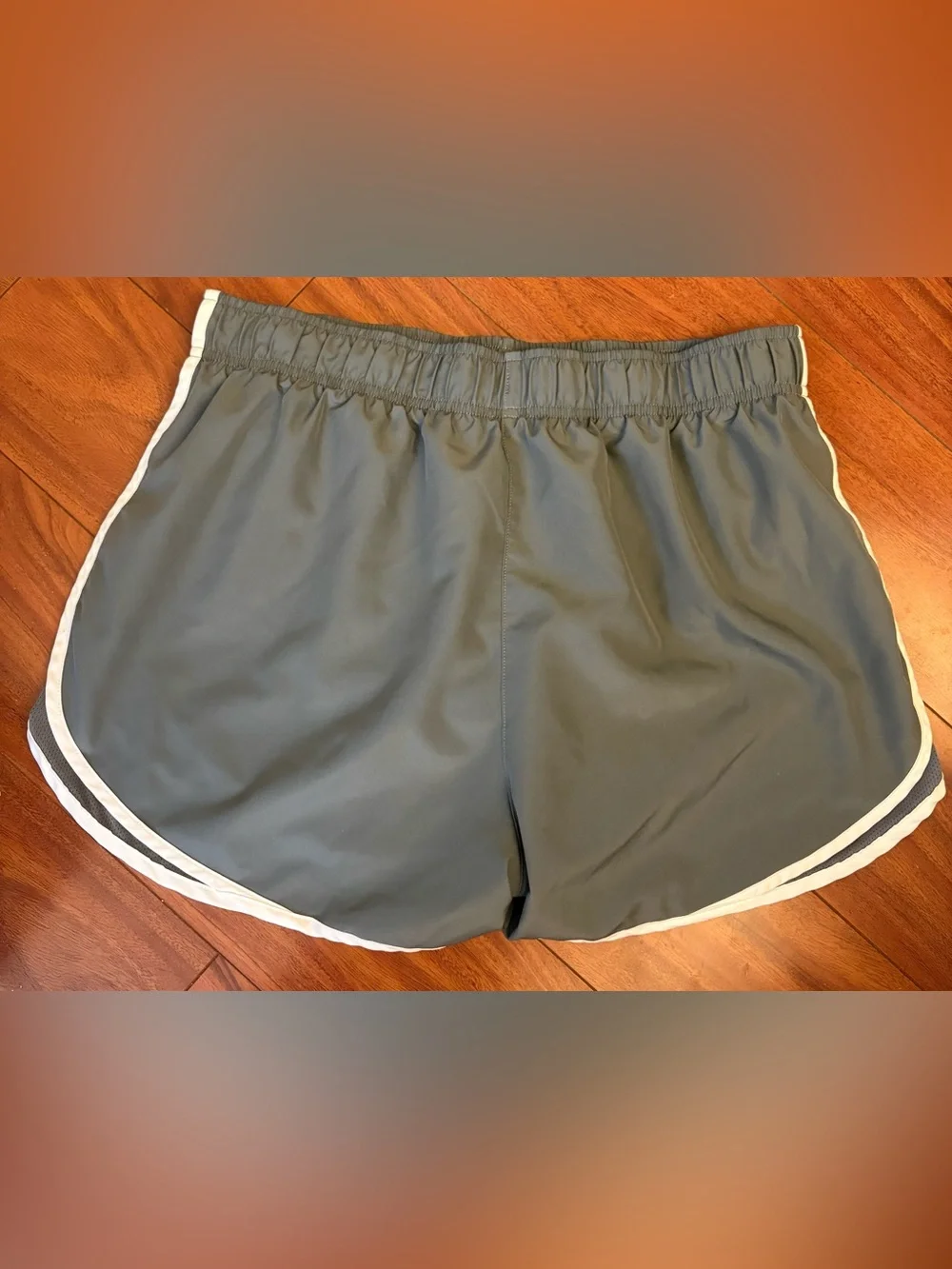Nike Gray Athletic Running Shorts with White Trim